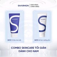 Combo skincare sữa rửa mặt và kem dưỡng ẩm sharmen dành cho nam sạch mụn dưỡng ẩm sáng da