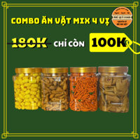 Combo snack ăn vặt 4 Vị -  [Bimbim Que + Nui Chiên Bơ + Snack Đùi Gà Bơ Cay + Tai Heo Mắm] - Phú Quý Food
