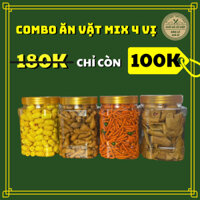 Combo snack ăn vặt 4 Vị [Bimbim Que + Nui Chiên Bơ + Snack Đùi Gà Bơ Cay + Tai Heo Mắm] - Khô Gà Cô Diệp
