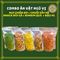 Combo Snack Ngũ Vị -  BimBim Que Đậu, Nui, Khoai Tây, Đậu Hà Lan, Chuối Sấy mè