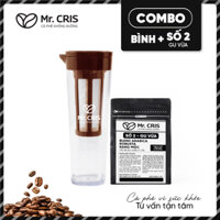 COMBO - SỐ 2 VÀ BÌNH Ủ LẠNH 1.1L - Arabica + Robusta -MR CRIS - Dễ Uống, Hương Thơm Nhẹ, Ít Đắng