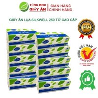 Combo SỐC 1 thùng 36 gói Giấy ăn Silkwell 250 tờ khổ 200, khăn giấy rút lụa siêu mềm mịn không tẩy trắng hàng chính hãng