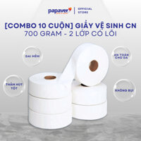 [Combo Sốc 10 Cuộn] Giấy Vệ Sinh Công Nghiệp PAPAVER 2 Lớp, Giấy Vệ Sinh Cuộn Lớn Cao Cấp 700gram