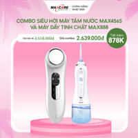 [COMBO SỐC] Máy tăm nước cầm tay làm sạch răng Maxcare Max456S và Máy đẩy tinh chất Maxcare Max888