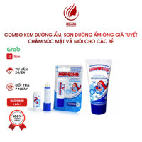 Combo Son Dưỡng Ẩm, Kem Nẻ Ông Già Tuyết Hàng Nga, Cho Bé Từ 0 + Tháng Tuổi Dưỡng Môi Và Mặt