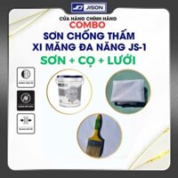 ComBo Sơn Jison chống thấm (1kg Sơn JS-01+1 cọ+ 2m lưới ) cao cấp chống thấm tường, sàn mái, tôn tè