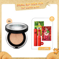 Combo Son Lì & Phấn Nước Hiệu Ứng Mịn CLIO KILL COVER FOUNWEAR CUSHION XP SPF50+ PA+++ 04 GINGER