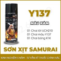 Combo sơn lốc máy màu xám Y137 sơn xịt Samurai Paint