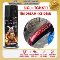 Combo sơn samurai màu tím nho dream UC + TCH611 - dòng sơn xịt chuyên dụng cho sơn xe máy, ô tô