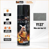 COMBO Sơn Samurai màu xám bạc S.C Y137 gồm 3 chai đủ quy trình độ bền cao (Lót – màu Y137 - Bóng )