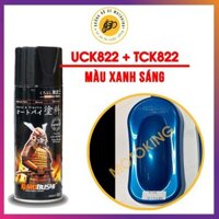 Combo sơn samurai màu xanh sáng UC   TCK822 - dòng sơn xịt màu 2 lớp chuyển dụng dành cho sơn xe máy, ô tô *** ..