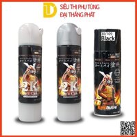 Combo sơn Samurai, sơn xịt xe máy màu đen bóng 30/109 cao cấp (Lót 2k04, màu 30/109, Phủ 2k01)