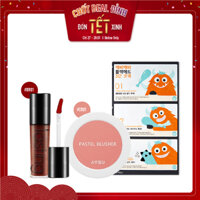 Combo Son Tint Bóng & Phấn Má Hồng Hiệu Ứng Tự Nhiên A'PIEU PASTEL BLUSHER CR01