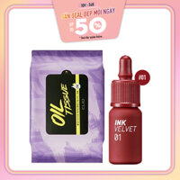 Combo Son Tint Hiệu Ứng Nhung Mịn PERIPERA INK VELVET 1 GOOD BRICK