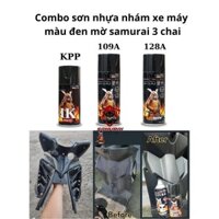 Combo Sơn xịt dàn nhựa nhám màu đen nhám samurai như zin, không bong tróc, độ bền cao - Sơn nhựa PP