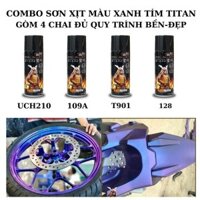 Combo Sơn xịt màu titan xanh tím T901 samurai gồm 4 chai (UCH210-109A-T901-K1K)