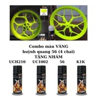 Combo Sơn xịt màu vàng huỳnh quang 56 samurai gồm 4 chai (UCH210-UC1002-56-K1K)