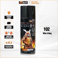 COMBO Sơn xịt Samurai màu trắng 102 gồm 3 chai đủ quy trình độ bền cao (Lót – Nền 102 - Bóng ) chuyên dùng cho xe máy