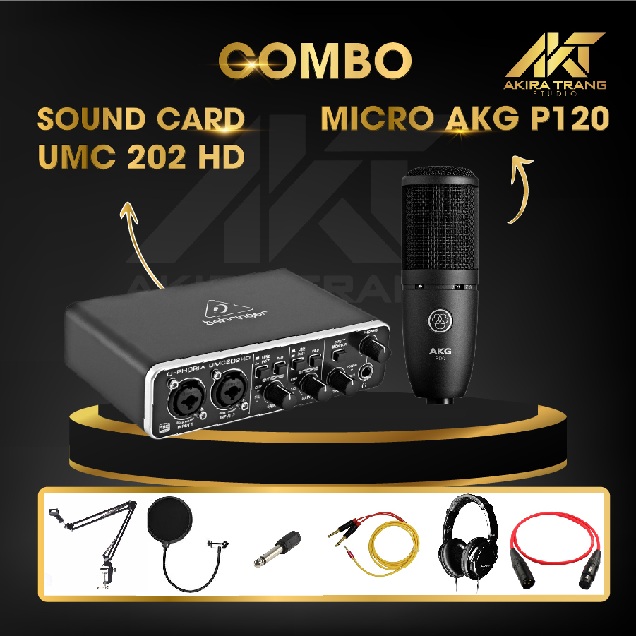 Bộ thu âm UMC 202 HD + Micro AKG P120