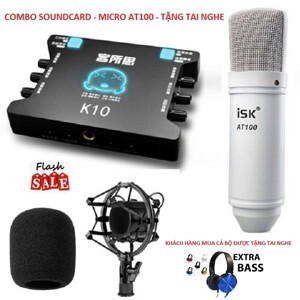Combo Sound Card XOX K10 + Kèm Mic ISK AT100