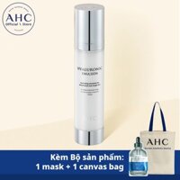 Combo Sữa dưỡng Hyaluronic dưỡng ẩm dịu da Aloe Vera AHC Emulsion 100ml kèm Bộ quà tặng 1 mask + 1 canvas bag