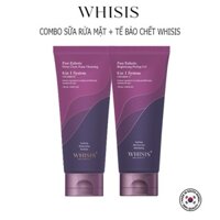 Combo Sữa Rửa Combo Mặt Vitamin E WHISIS 120ml + Tẩy Da Chết Vitamin C WHISIS 120ml Làm Sạch Sâu, Dưỡng Sáng, Mờ Thâm