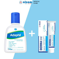 Combo Sữa Rửa Mặt Adaphil 125ml Và Gel Mụn Derma Forte 15g - Cho Da Nhạy Cảm, Da Mụn