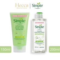 Combo Sữa rửa mặt Simple 150ml + Nước tẩy trang Simple Kind to Skin Micellar Cleansing Water 200ml