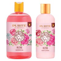 Combo Sữa tắm 500ml và Dưỡng thể 250ml Purite De Provence Hoa Hồng