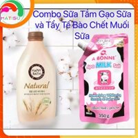 COMBO SỮA TẮM CAO CẤP HAPPY BATH 900ML  VÀ Muối bò tẩy tế bào chết body Abonne có vòi Thái Lan 350g