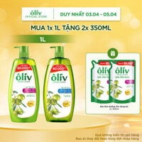 Combo Sữa Tắm Ôliv 1L + Tặng 2 Túi Sữa Tắm Oliv Dưỡng Ẩm Sáng Da 350MLx2