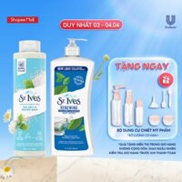 Combo Sữa tắm St.ives Muối biển 650ml và Sữa dưỡng thể St.Ives collagen trẻ hoá da 621ml