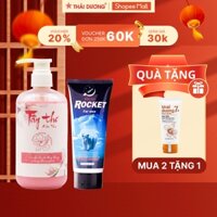 Combo Sữa tắm Tây Thi 500ml Hương Hoa Đào  và Sữa tắm Rocket 200g tặng tuýp Sữa tắm Thái Dương 7 Plus 50g_Sao Thái Dương