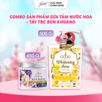Combo Sữa tắm Thebol CCOO hương nước hoa thơm lâu 500gr + Tẩy tế bào chết muối khoáng hương nước hoa CCOO 450gr