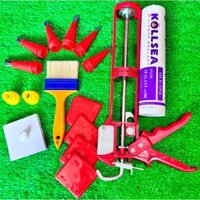 COMBO súng bắn keo 15 món, miếng vuốt keo, vòi keo, Tặng kèm chai keo Silicone bất kỳ