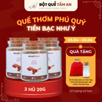 [Combo Tài Lộc Thịnh Vượng] 3 Hũ Bột Quế Phong Thuỷ Tâm An 20g - Tặng 01 Túi Gấm Đỏ và 1 Hũ Thuỷ Tinh Mini Đựng Quế