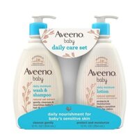 combo tắm gội và lotion aveeno baby 354ml hàng chính hãng