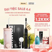 Combo Tăm Nước Brushie Thập Sắc và Bàn Chải Điện Brushie Promax Phiên bản Mới 2025