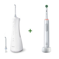 Combo Tăm Nước Panasonic EW1511 và Bàn Chải Điện Oral-B Pro 3000 trắng