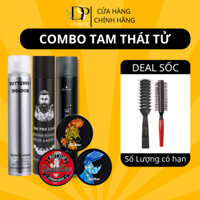 COMBO TAM THÁI TỬ : 3 gôm kèm 3 sáp tạo kiểu tóc giữ nếp 24h hương thơm nước hoa