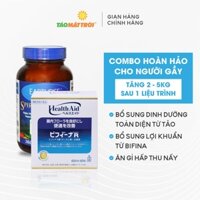 Combo tăng cân: Tảo Mặt Trời Earthrise Spirulina Gold Plus + Men vi sinh Bifina R Nhật Bản 20 gói 2025