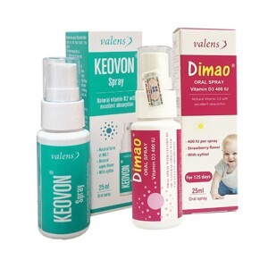 Combo Tăng chiều cao cho trẻ Dimao Vitamin D3 + Keovon Vitamin K2