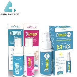 Combo Tăng chiều cao cho trẻ Dimao Vitamin D3 + Keovon Vitamin K2