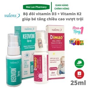Combo Tăng chiều cao cho trẻ Dimao Vitamin D3 + Keovon Vitamin K2