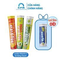 Combo TĂNG ĐỀ KHÁNG 3 tuýp viên sủi Vitamin Sả - Gừng - Chanh tươi TẶNG 1 tuýp MyVita Strong Max