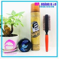 COMBO Tặng Lược Gôm Xịt Tóc Suaveccito 400ml + Sáp Vuốt Tóc Nam BluMaan Styling Meraki (Bản Tê Giác Xanh )