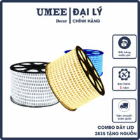 [COMBO TẶNG NGUỒN LED] 5M|10M|20M Led 2835 Đèn Trang Trí Ngoài Trời, Dây Led Bọc Silicon Chống Nước