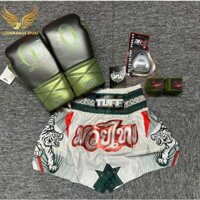 COMBO TẬP BOXING CƠ BẢN GĂNG BOXING + BĂNG ĐA + QUẦN MUAY + TẤT BẢO VỆ - Xanh Lá
