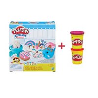 Combo Tập làm bánh donut tặng kèm 2 hũ bột nặn Playdoh B5517