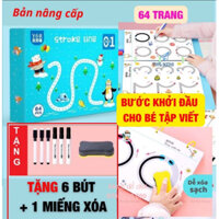 Combo Tập Tô Vẽ Thông Minh Xóa Được 64 Trang Tặng 6 Bút, Học Liệu Montessori Đồ Chơi Giáo Dục Cho Bé Yêu.